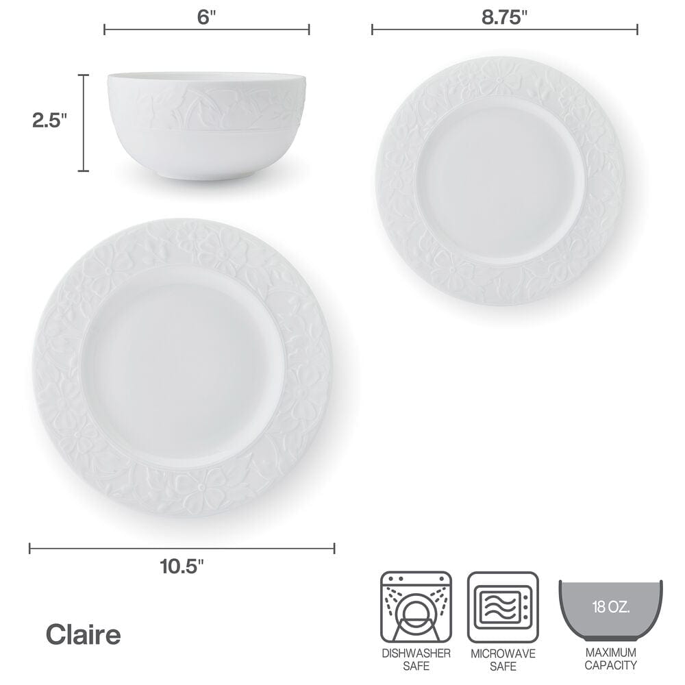 Claire 12 Piece Dinnerware Set. Service for 4 - Image 5