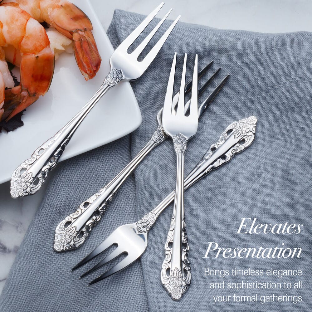 Antique Baroque Set of 4 Appetizer Forks - Image 2