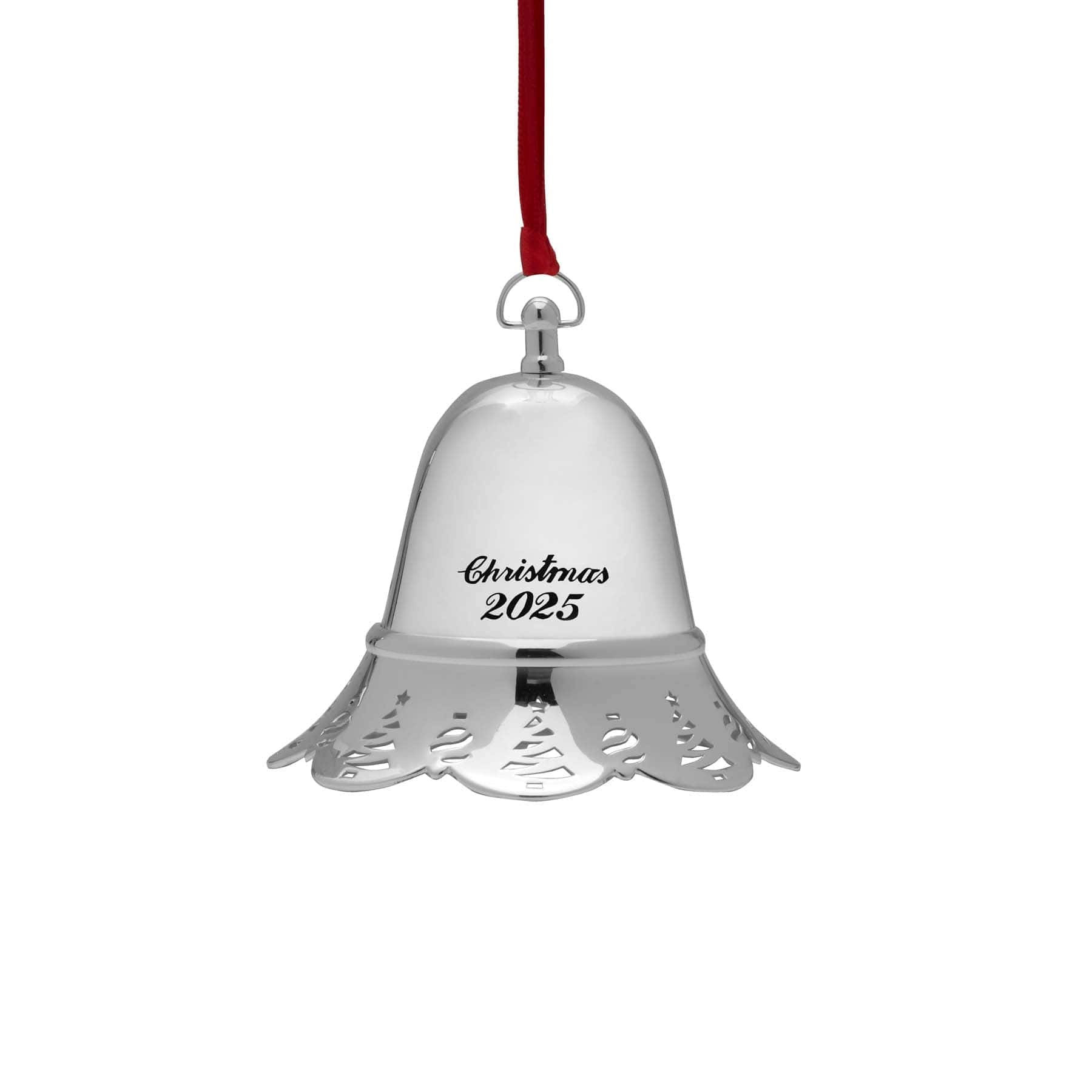2025 Silver Plate Pierced Musical Bell Ornament 45th Edition - Image 4