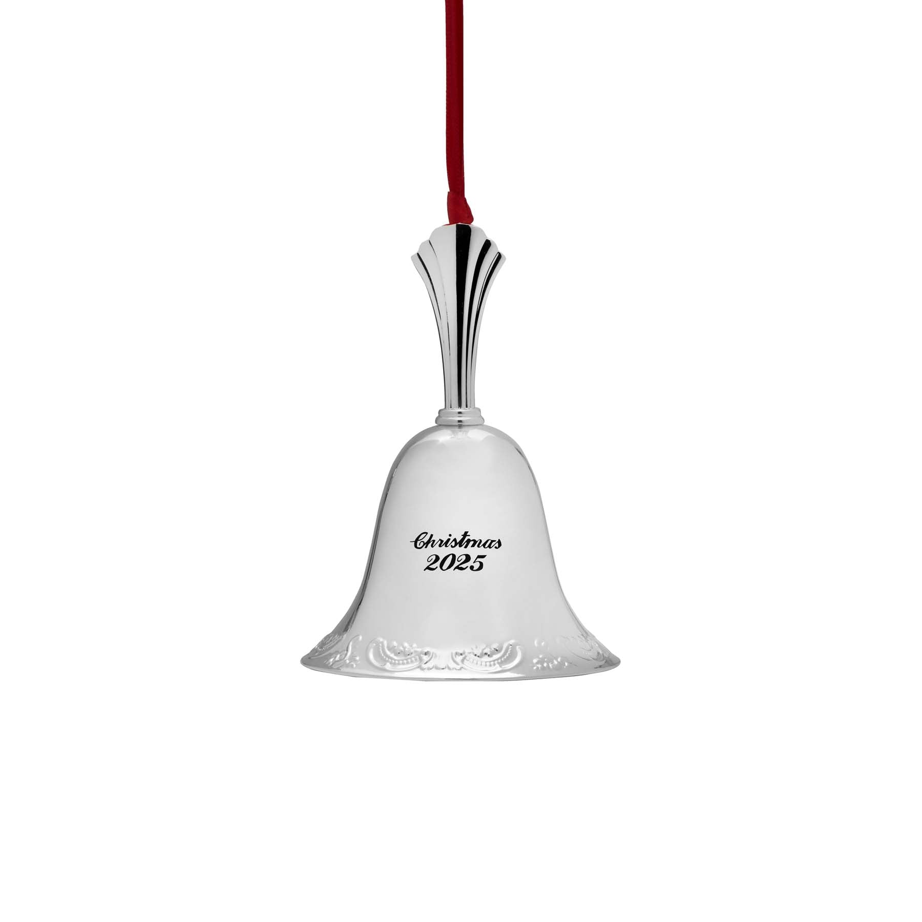 2025 Silver Plate Grande Baroque Bell Ornament 31st Edition - Image 4