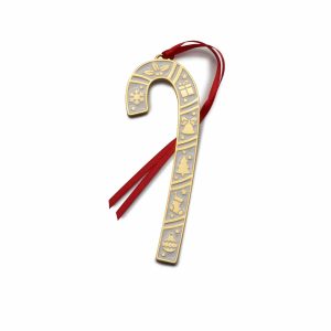 2025 Gold Plate & Enameled Candy Cane Ornament  45th Edition