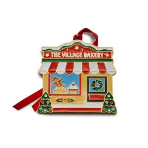 2025 Gold Plate & Enameled Christmas Village Ornament 2nd Edition