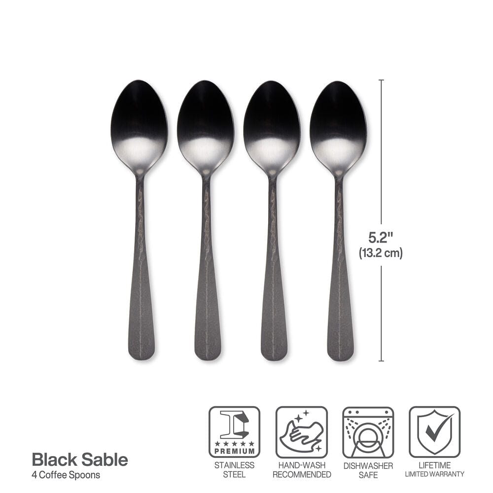 Sable Black Set of 4 Mini Coffee Spoons - Image 3