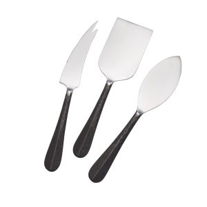 Sable Black 3 Piece Cheese Set
