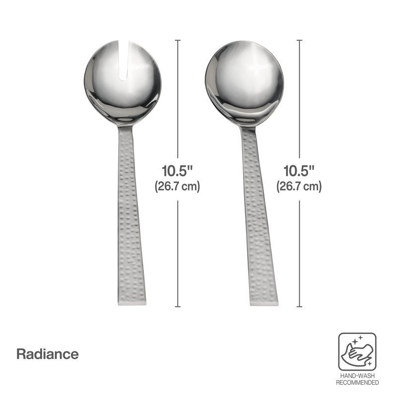 Radiance Hammered Set of 2 Serving Fork and Spoon - Image 3