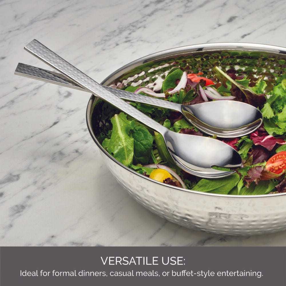 Radiance Hammered Set of 2 Serving Fork and Spoon - Image 5