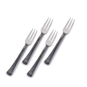Alyse Burnished Black Set of 4 Appetizer Forks