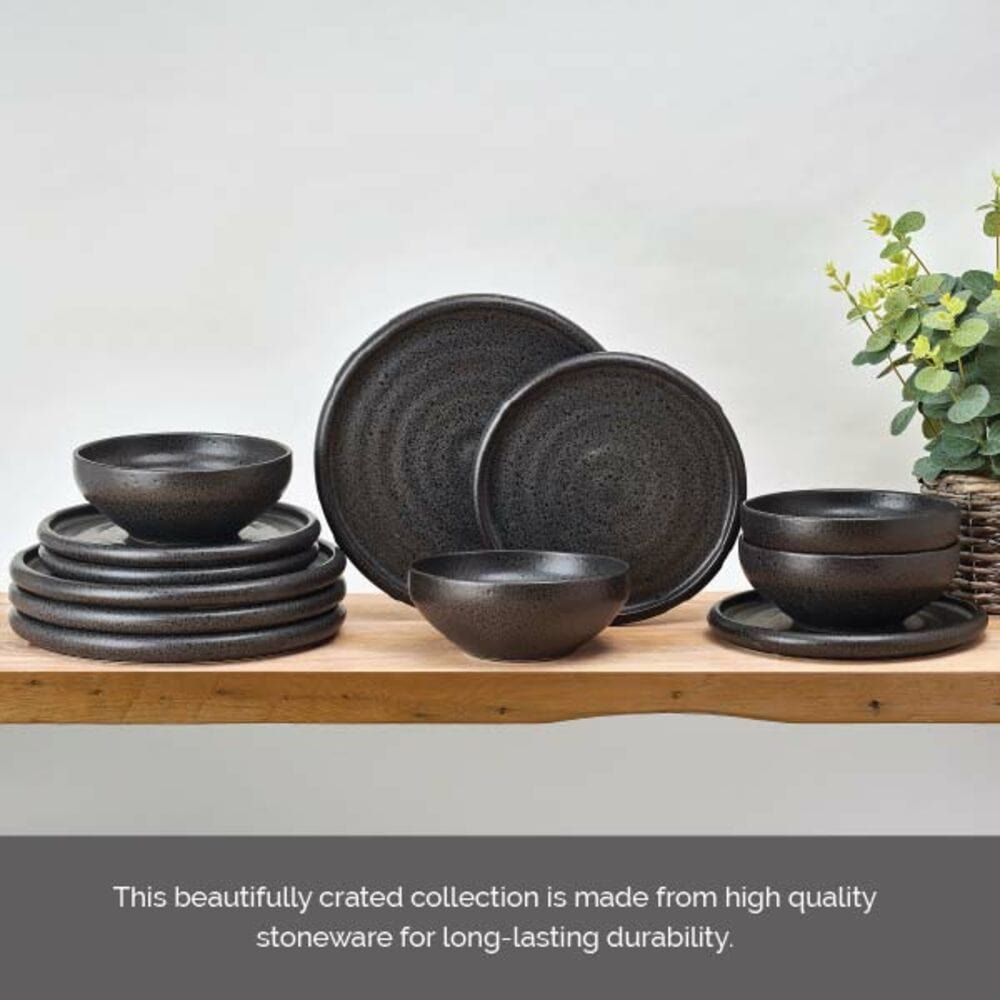 Declan Charcoal 12 Piece Dinnerware Set. Service for 4 - Image 7