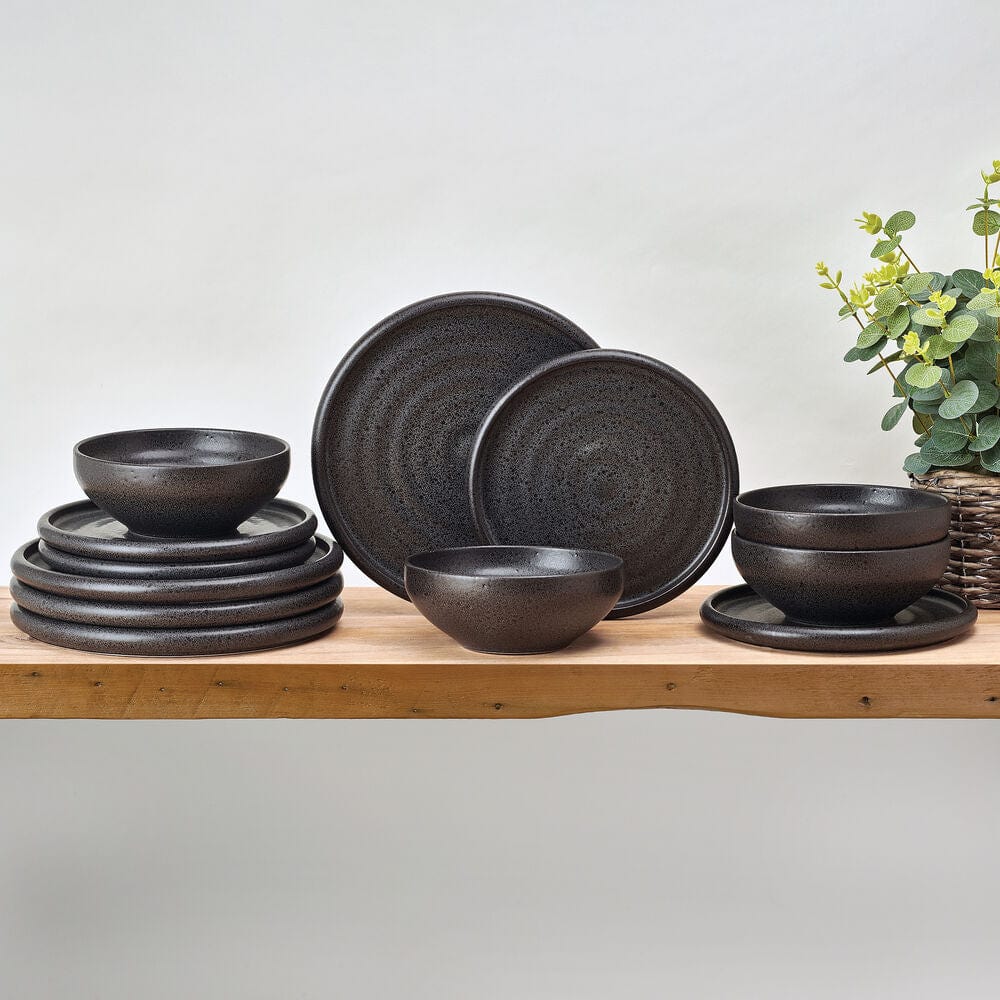 Declan Charcoal 12 Piece Dinnerware Set. Service for 4 - Image 2