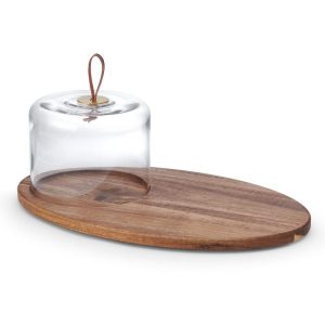 Glenwood Oval Serve Board with Glass Dome Cloche