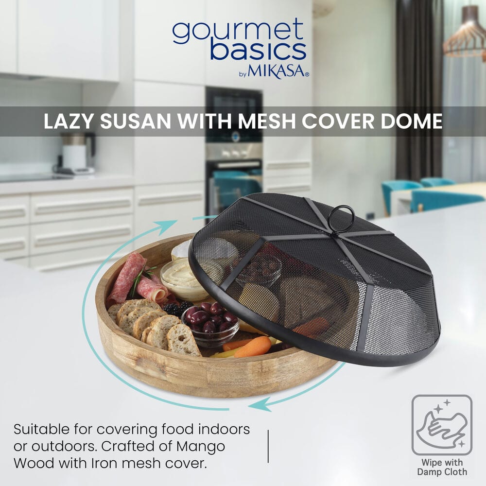 Lazy Susan Serve Tray with Cover - Image 2