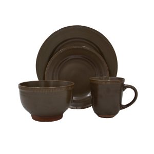 Oakley Brown 32 Piece Dinnerware Set. Service for 8