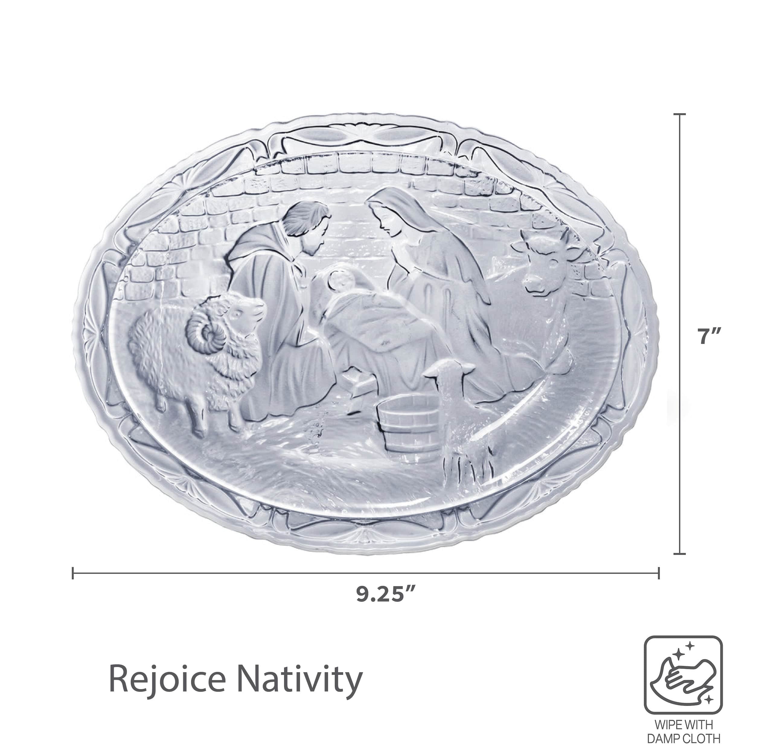 Rejoice Crystal Nativity Small Plate with Stand - Image 3