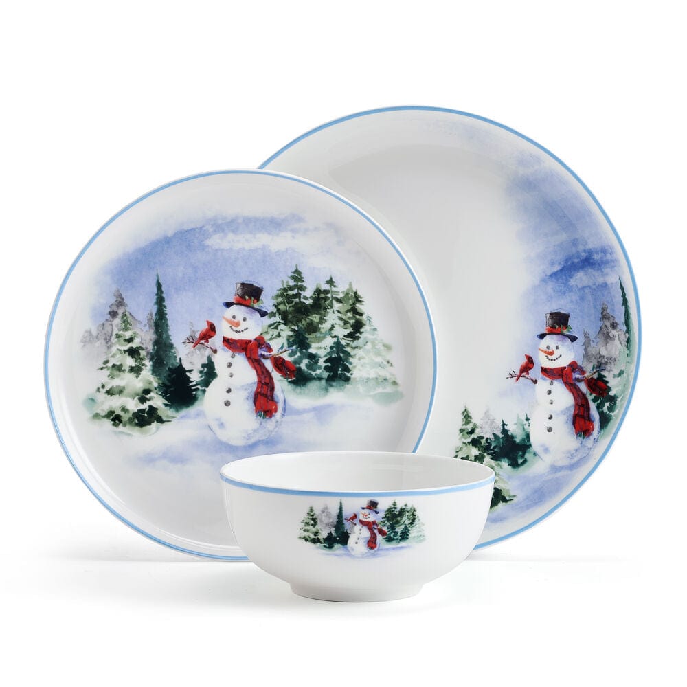 Snowman Forest 12 Piece Dinnerware Set. Service For 4 - Image 8