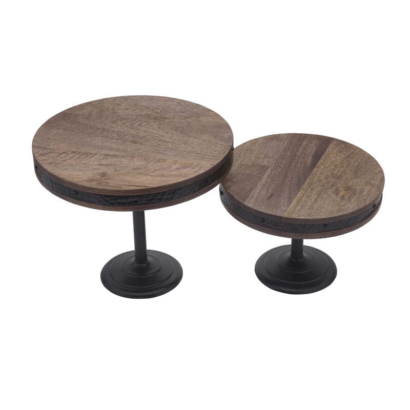 Rustic Set of 2 Adjustable Serving Platter Cake Stands - Image 4