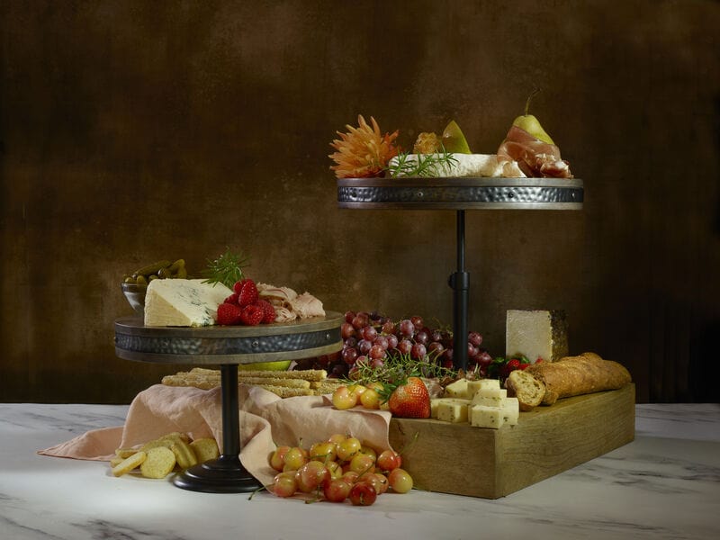 Rustic Set of 2 Adjustable Serving Platter Cake Stands - Image 5