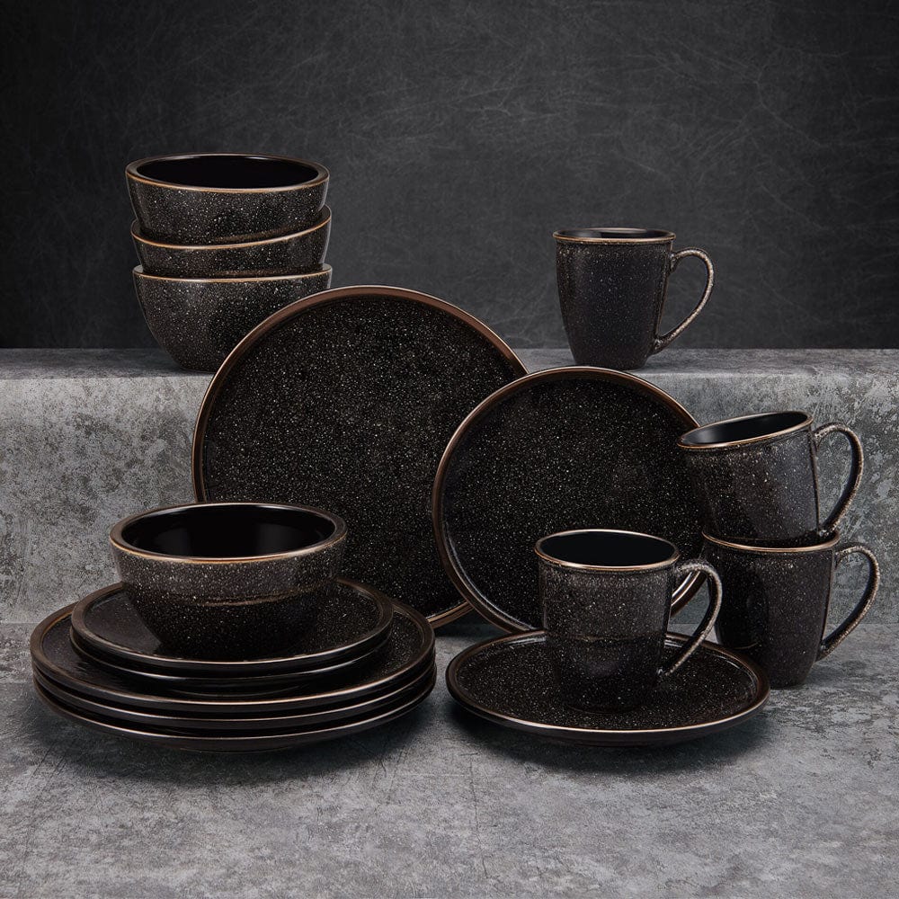 Barrett Black 16 Piece Dinnerware Set. Service for 4 - Image 3