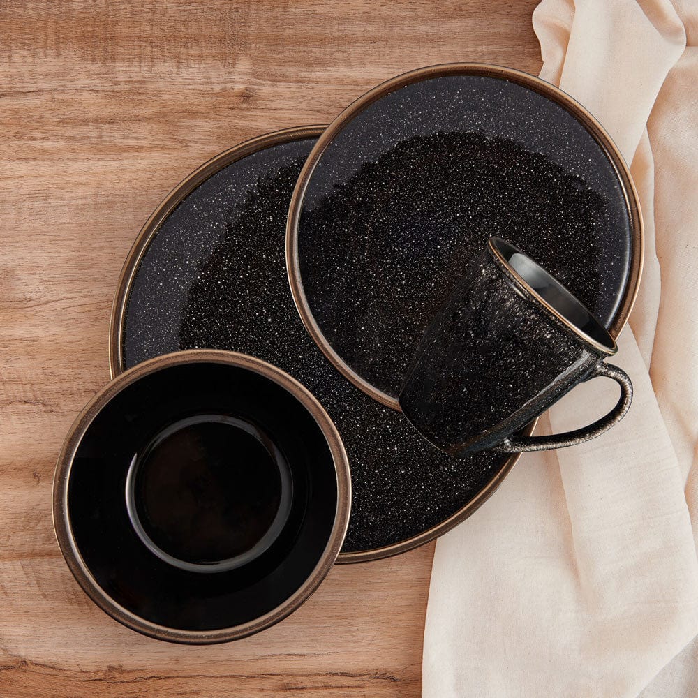 Barrett Black 16 Piece Dinnerware Set. Service for 4 - Image 2