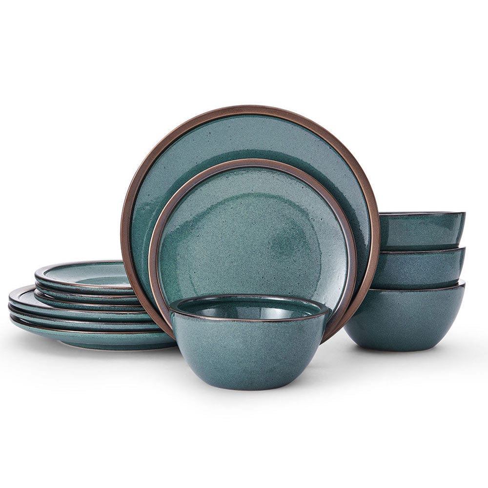 Barrett Green 12 Piece Dinnerware Set. Service for 4