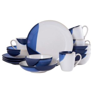Caden Blue 16 Piece Dinnerware Set. Service for 4