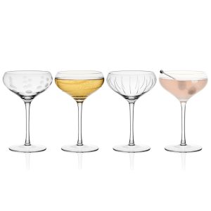 Cheers? Set of 4 Coupe Cocktail Glasses