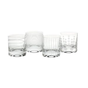 Cheers? Set of 4 Double Old Fashioned Whiskey Glasses