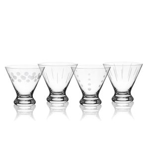Cheers? Set of 4 Stemless Martini Glasses