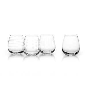 Cheers? Set of 4 Stemless Wine Glasses