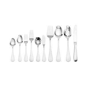Continental Hammered 65 Piece Flatware Set. Service for 12