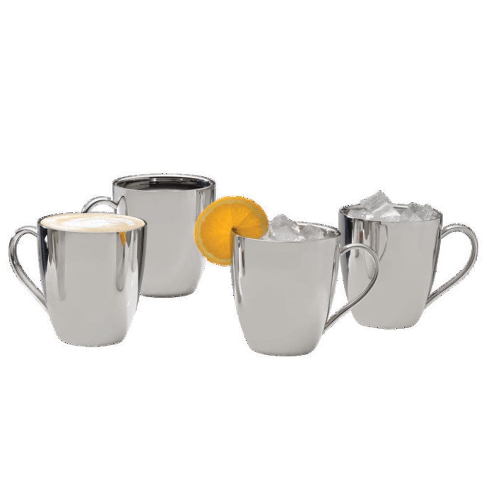 Double Wall Stainless Steel Set of 4 Mugs