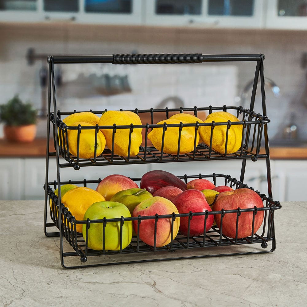 Flax 2 Tier Storage Basket - Image 3