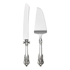 Grande Baroque Sterling Wedding Cake Knife and Server Set