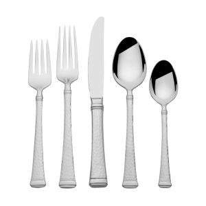 Harmony Hammered 65 Piece Flatware Set. Service for 12