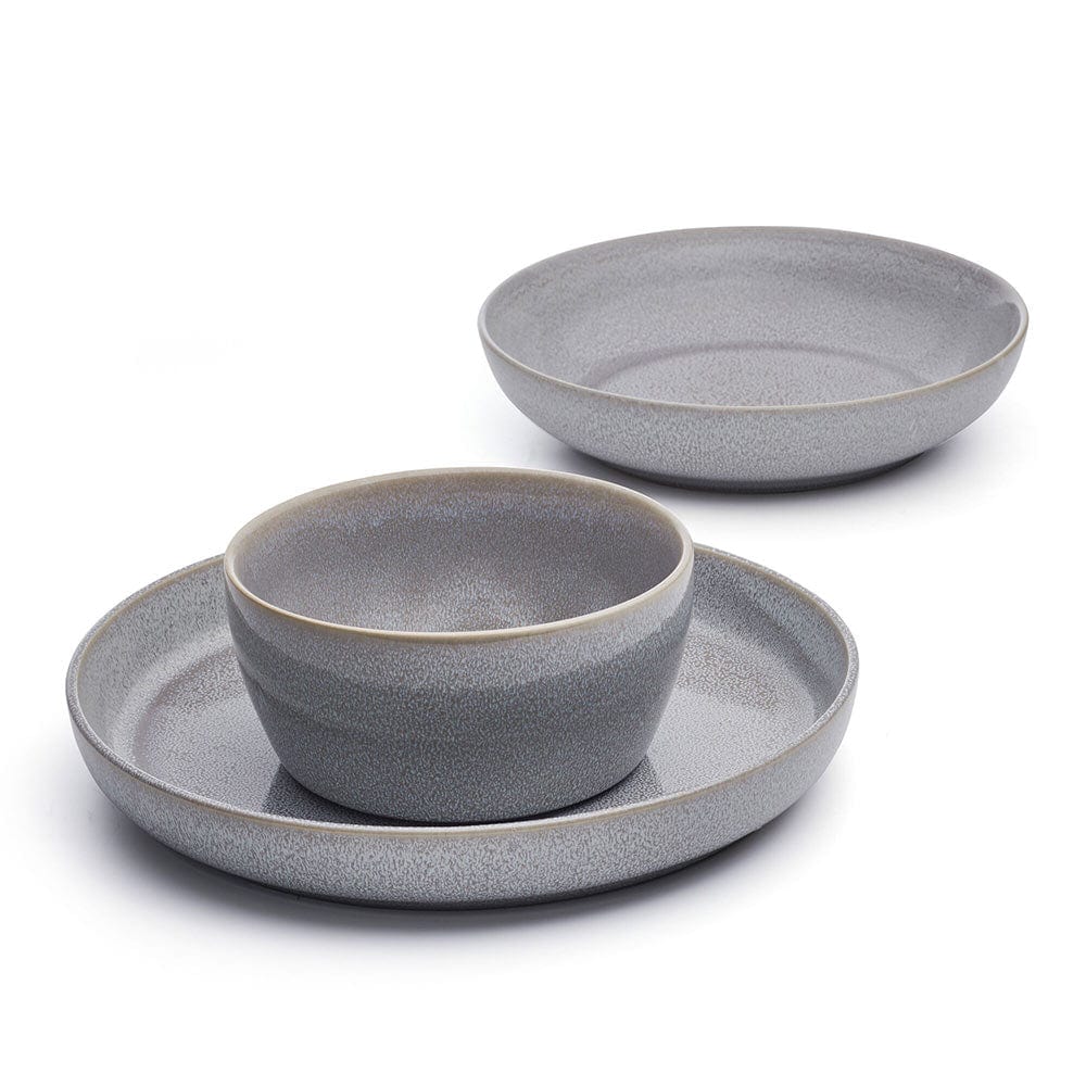 Huxley Grey 9 Piece Dinnerware Bowl Set. Service for 3 - Image 8