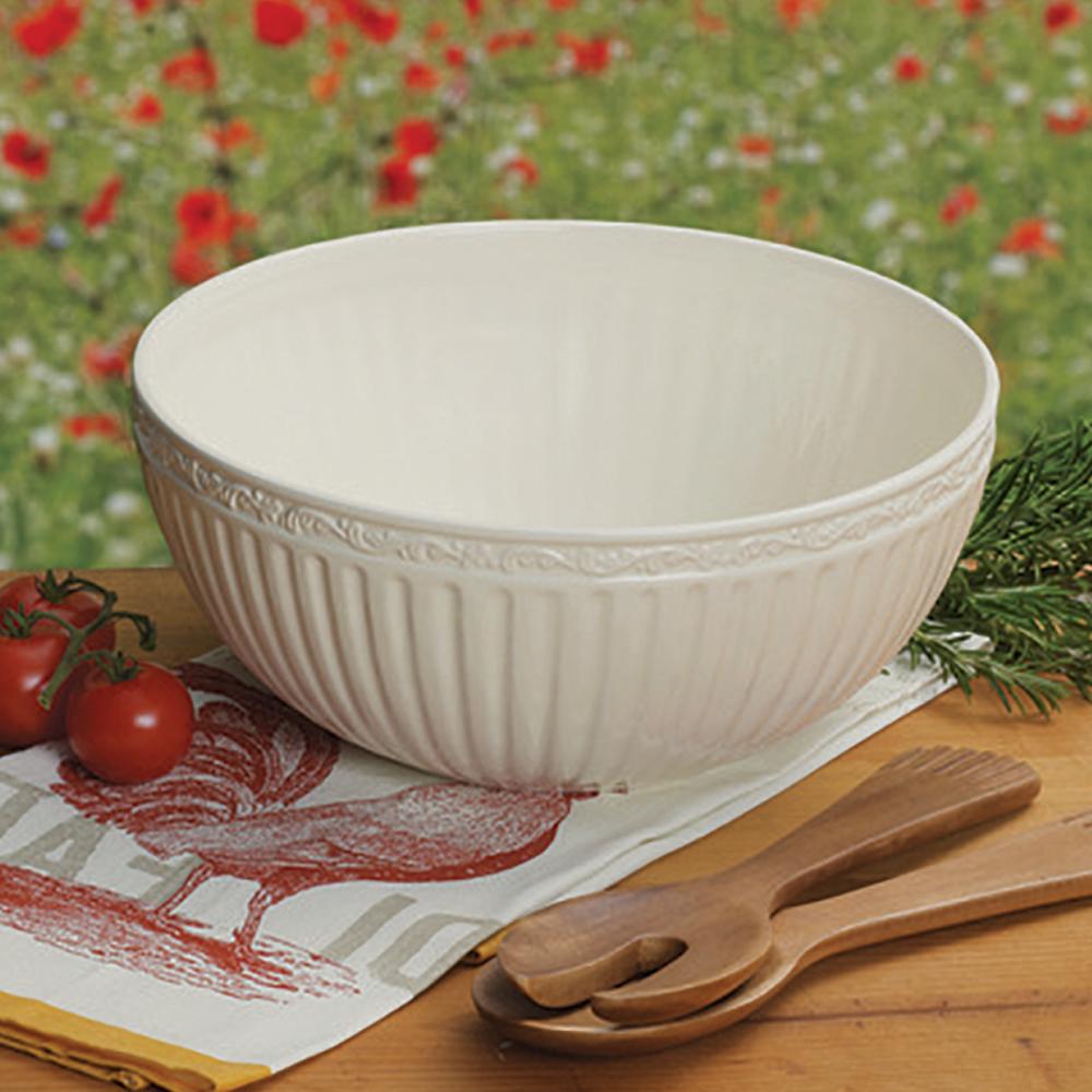 Italian Countryside? Salad Serving Bowl with Serving Utensils - Image 2