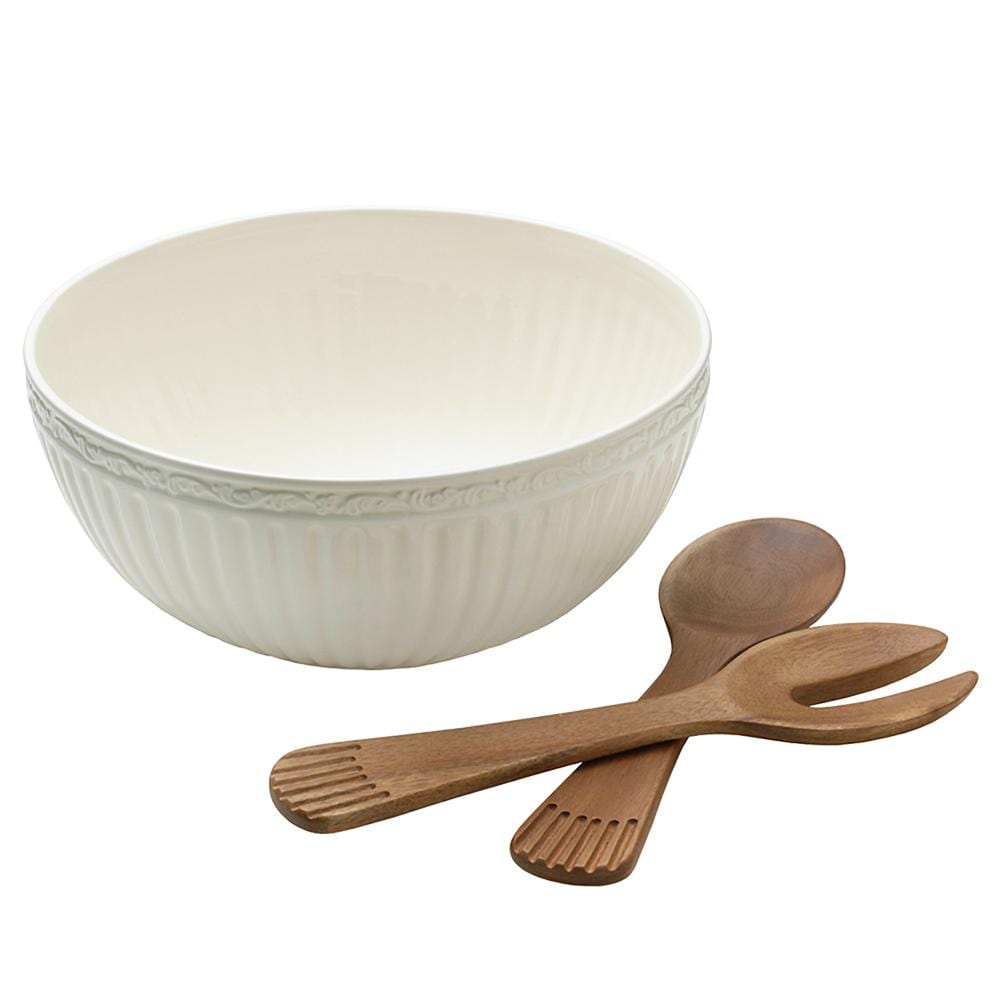 Italian Countryside? Salad Serving Bowl with Serving Utensils - Image 3