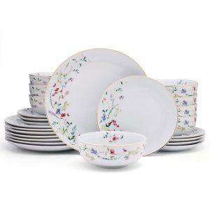 Kalina Gold 24 Piece Dinnerware Set. Service for 8