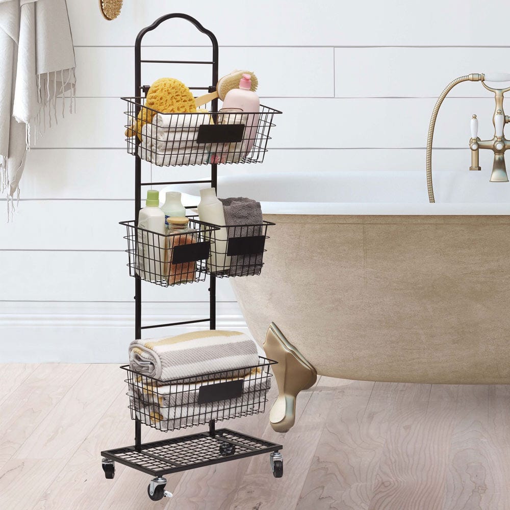 Mercato 3 Tier Adjustable Storage Rack with Chalkboard Plates - Image 2