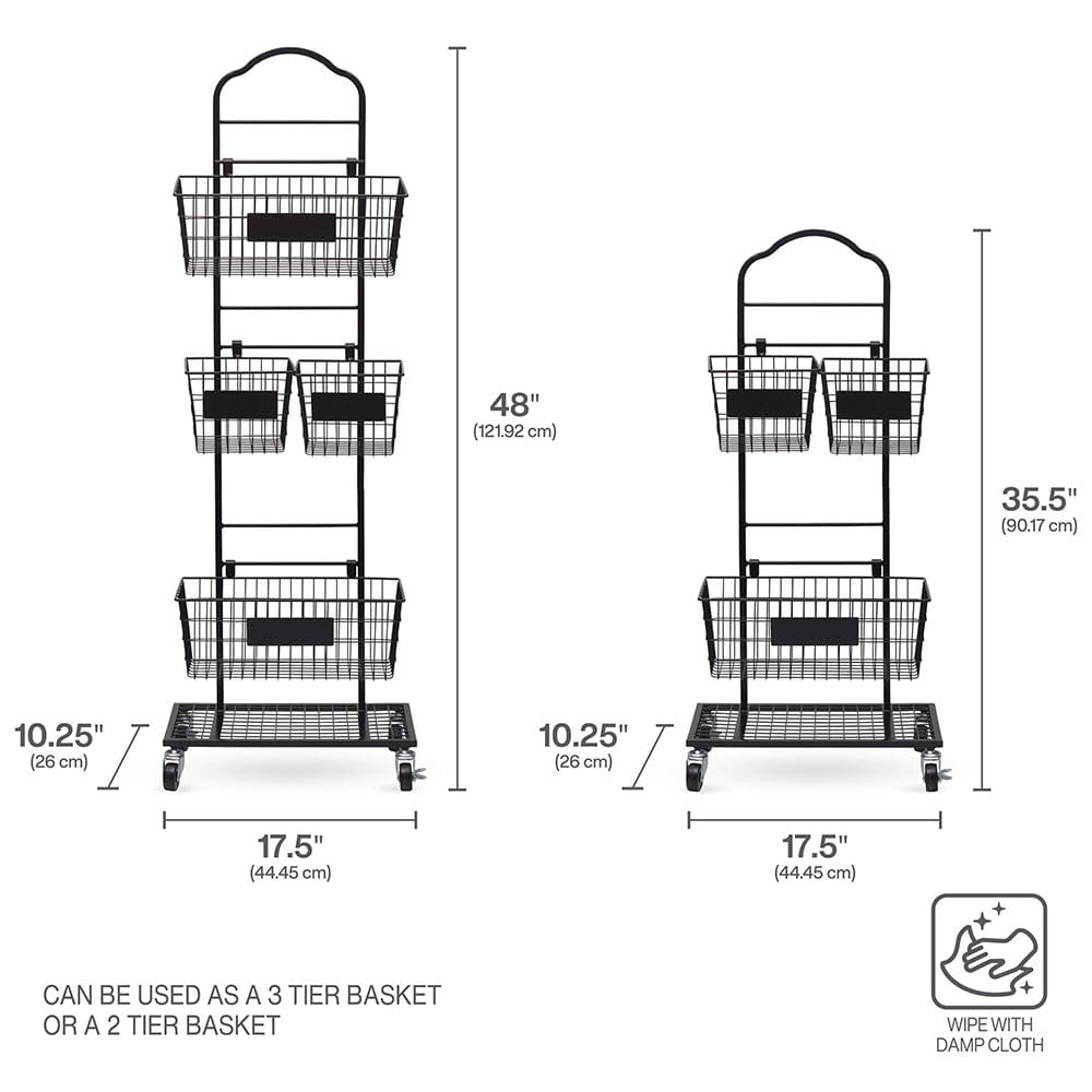 Mercato 3 Tier Adjustable Storage Rack with Chalkboard Plates - Image 4