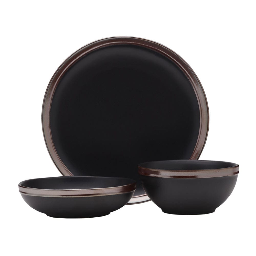 Miller Black 12 Piece Dinnerware Set. Service for 4 - Image 7