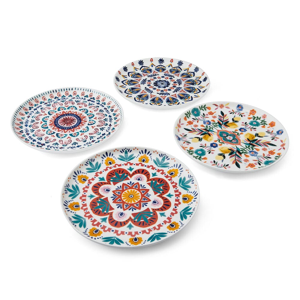 Painted Medallion Set of 4 Salad Plates - Image 9
