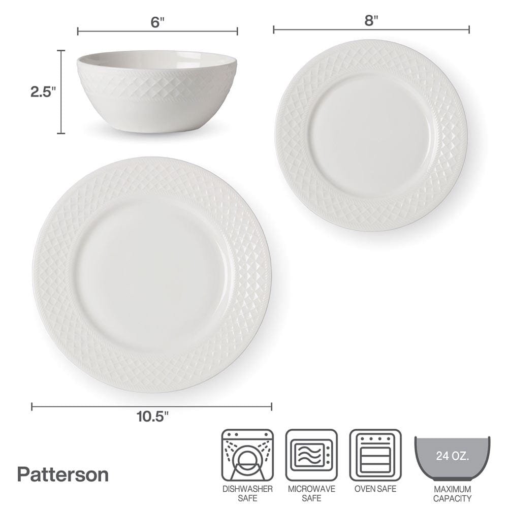 Patterson Vegan Bone? 12 Piece Dinnerware Set. Service for 4 - Image 4