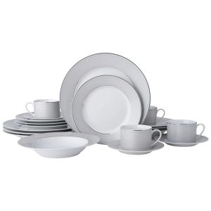 Percy Grey 20 Piece Dinnerware Set. Service for 4