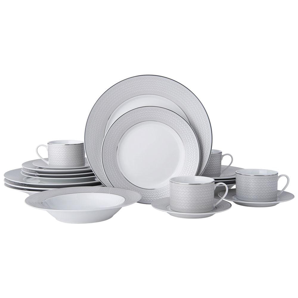 Percy Grey 20 Piece Dinnerware Set. Service for 4