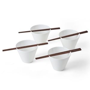 Delray Set of 4 Small Noodle Bowl With Chopsticks