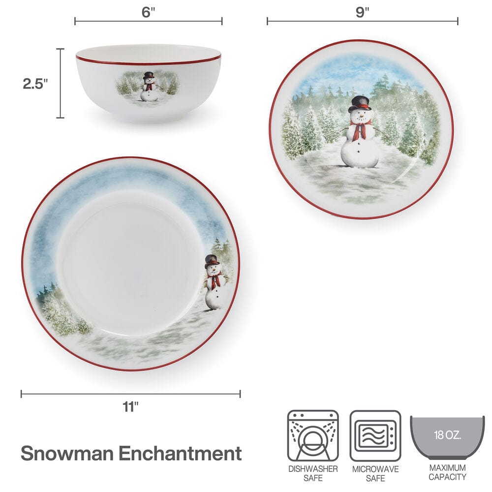 Snowman Enchantment 12 Piece Dinnerware Set. Service for 4 - Image 3