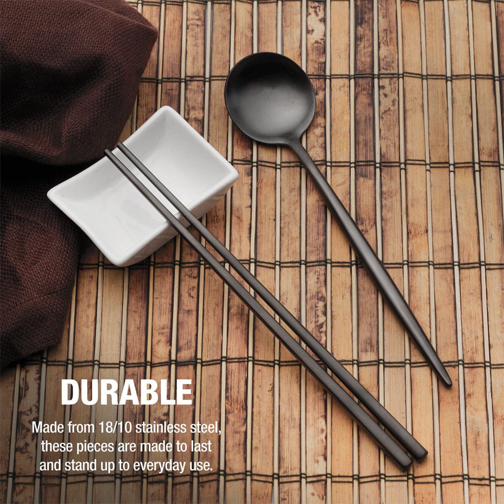 Studio Nova Black Chopsticks and Spoon Set - Image 3