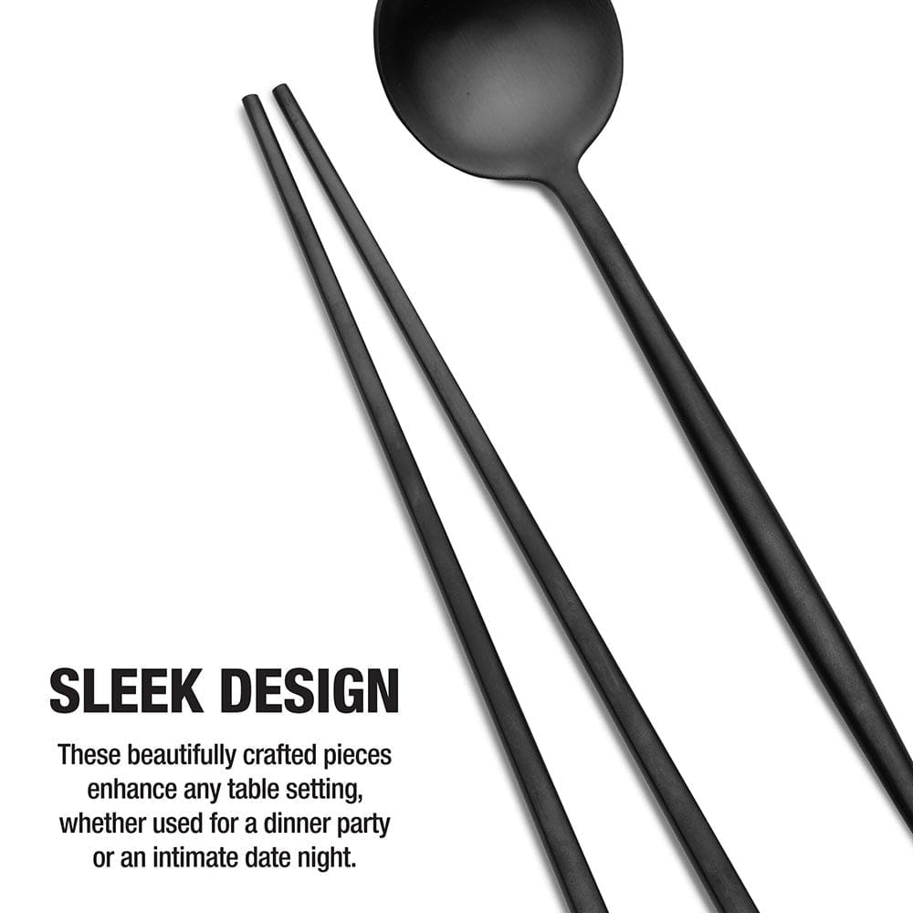 Studio Nova Black Chopsticks and Spoon Set - Image 4