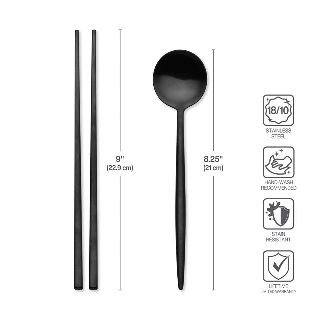Studio Nova Black Chopsticks and Spoon Set - Image 5