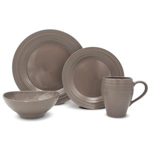 Swirl Mocha 4 Piece Place Setting